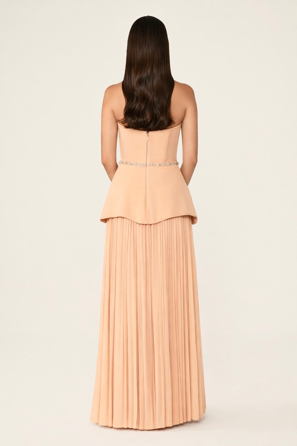 Peach Pleat Dress
