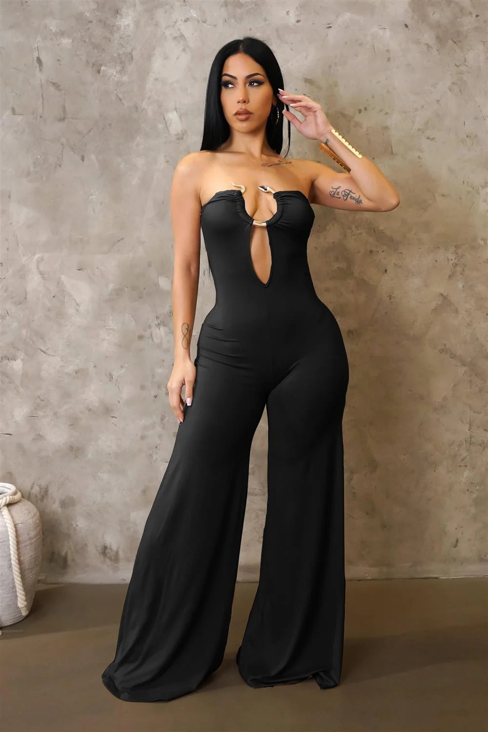 Charmer Strapless Snake Jumpsuit