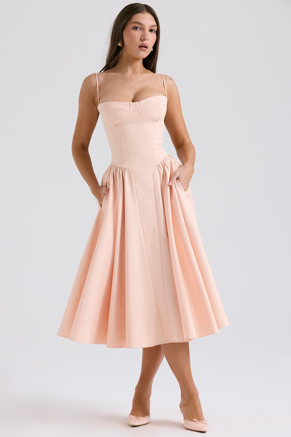 Blush Breeze Midi Dress
