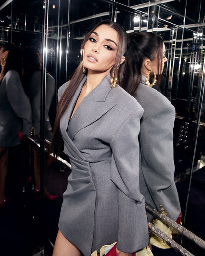 Tailored Wrap Blazer Dress