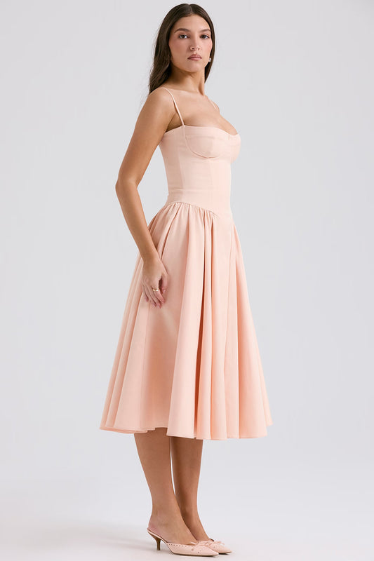 Blush Breeze Midi Dress